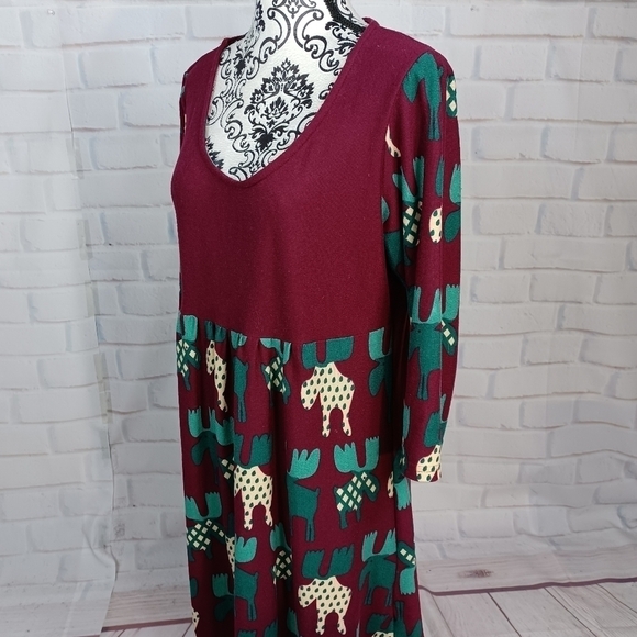 R&B collection women's stretch knit geometric print popover dress size 1x b11 - Picture 9 of 10